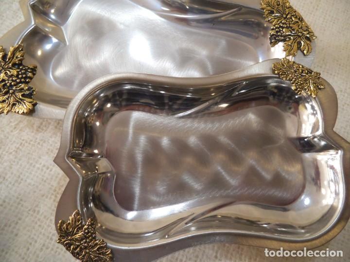 Antig&uuml;edades: JUEGO BANDEJITAS ( PLATEADAS ) UVAS - Foto 1