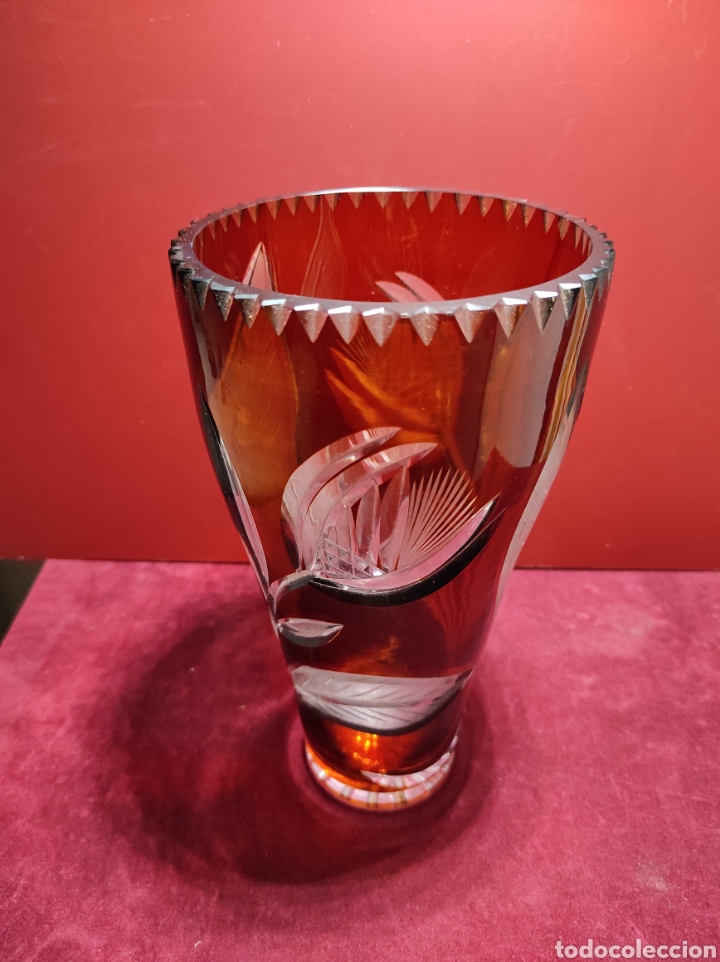 Antig&uuml;edades: Florero cristal de Bohemia labrado - Foto 2