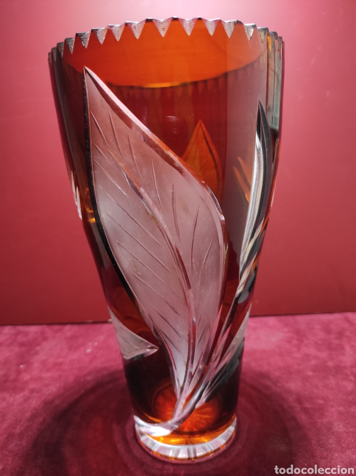 Antig&uuml;edades: Florero cristal de Bohemia labrado - Foto 5