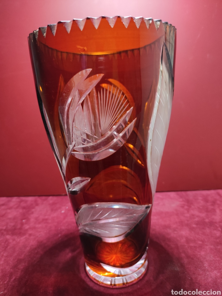 Antig&uuml;edades: Florero cristal de Bohemia labrado - Foto 6