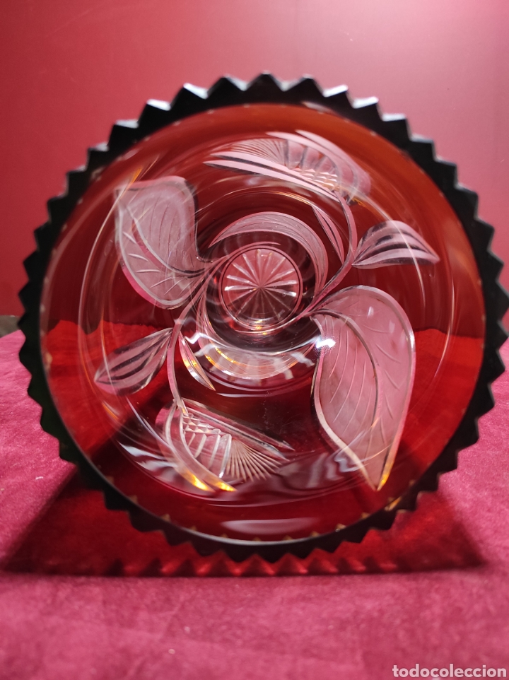 Antig&uuml;edades: Florero cristal de Bohemia labrado - Foto 10