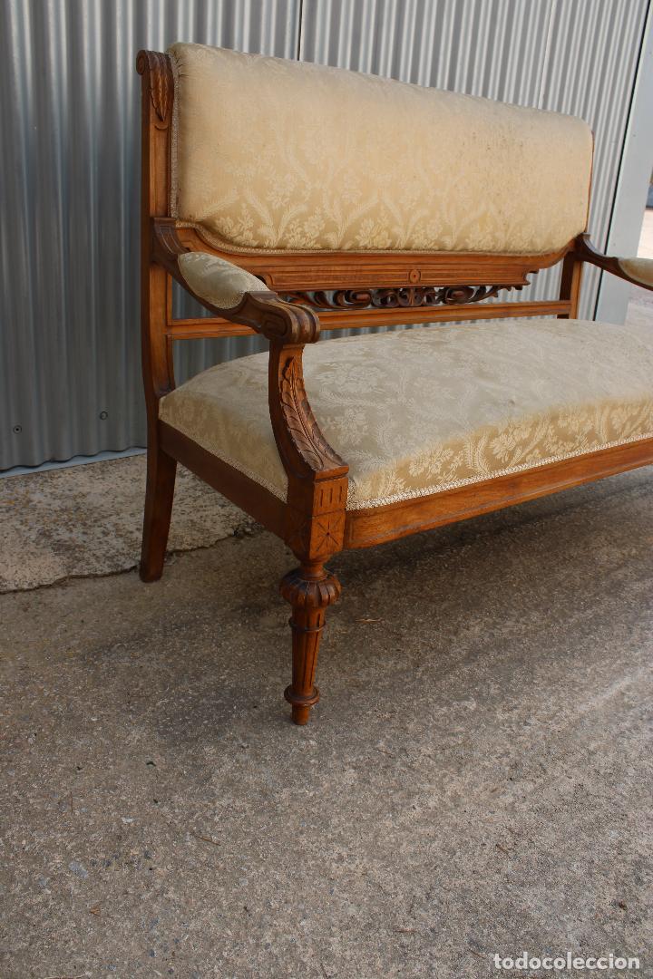 Antig&uuml;edades: sof&aacute; antiguo de madera noble - Foto 3