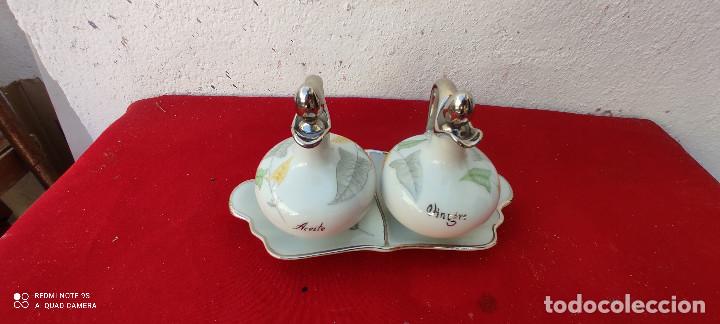 Antig&uuml;edades: vinagrera y aceitera porcelana limoges - Foto 1