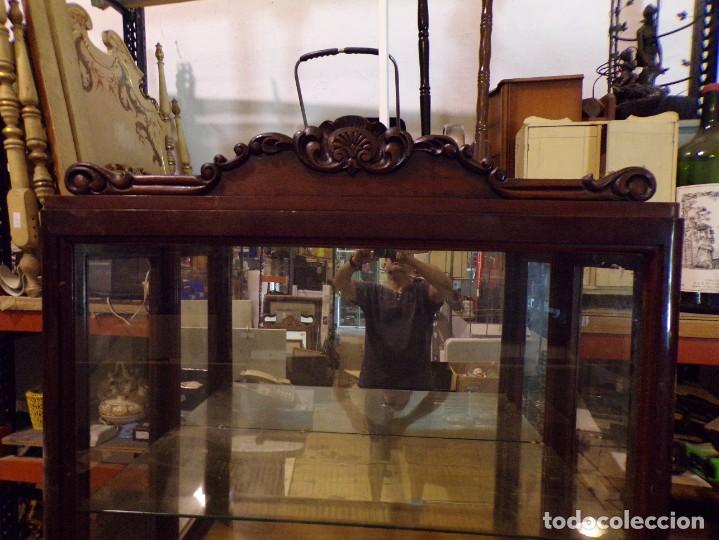 Antigüedades: aparador alacena con vitrina con iluminacion interior espejo puertas laterales art deco - Foto 4 - 288014403