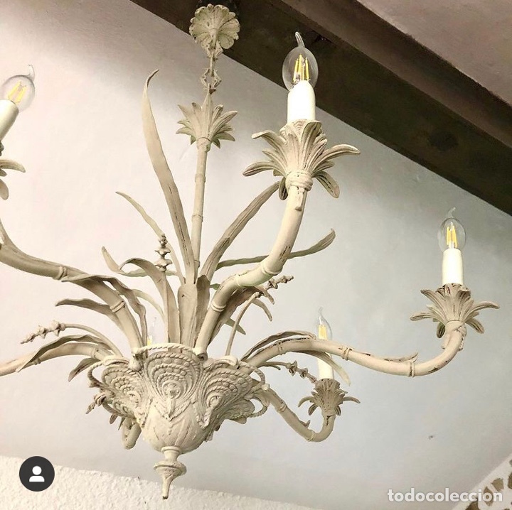 Antig&uuml;edades: L&aacute;mpara de techo tipo ara&ntilde;a restaurada - Foto 2