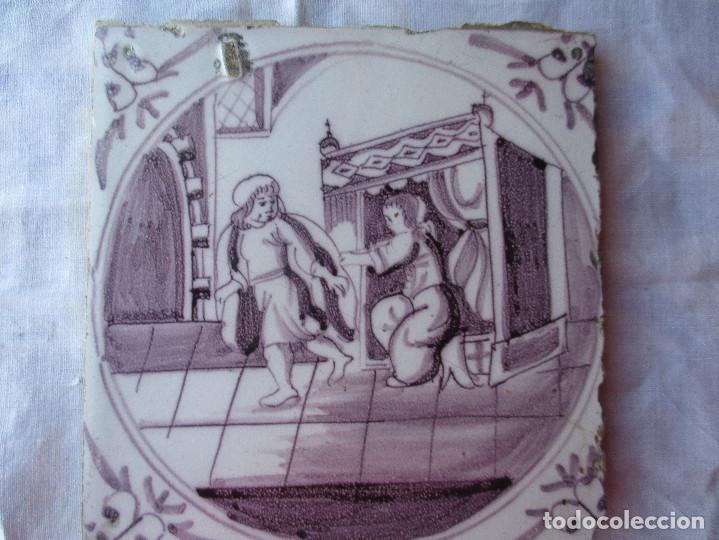 Antig&uuml;edades: Azulejo Delft siglo XVIII - Foto 1