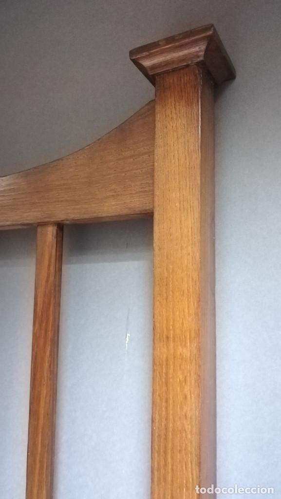 Antig&uuml;edades: CABECERO Y PIECERO CAMA 90 CM DE MADERA DE ROBLE - Foto 4