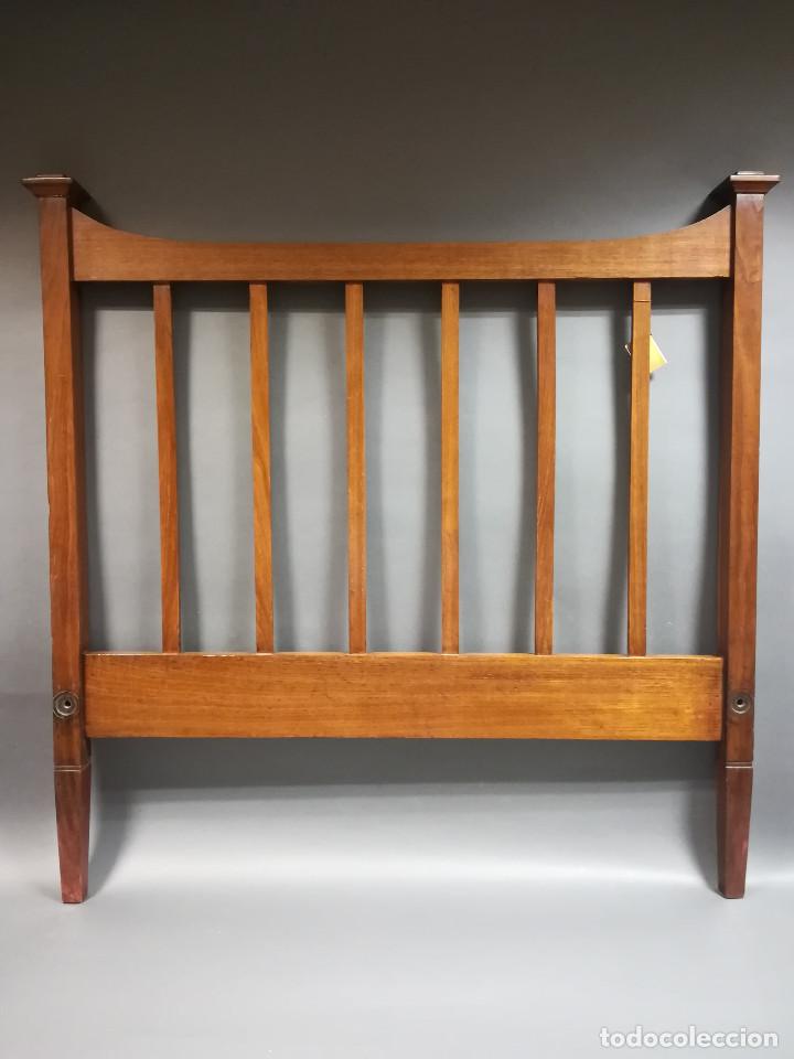 Antig&uuml;edades: CABECERO Y PIECERO CAMA 90 CM DE MADERA DE ROBLE - Foto 5