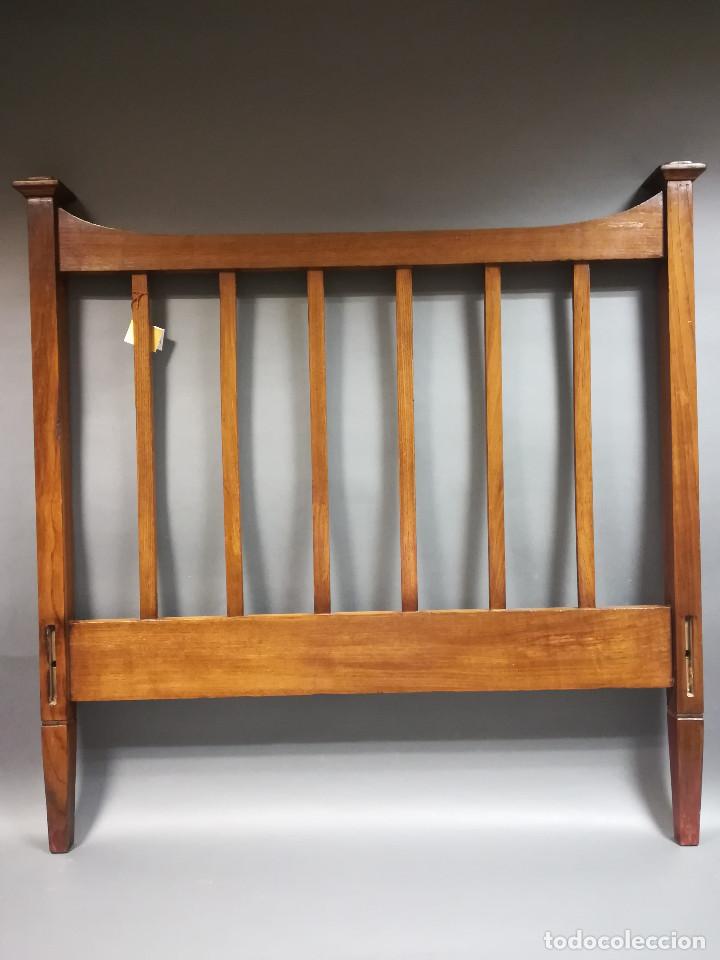 Antig&uuml;edades: CABECERO Y PIECERO CAMA 90 CM DE MADERA DE ROBLE - Foto 6