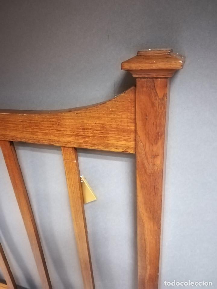Antig&uuml;edades: CABECERO Y PIECERO CAMA 90 CM DE MADERA DE ROBLE - Foto 9