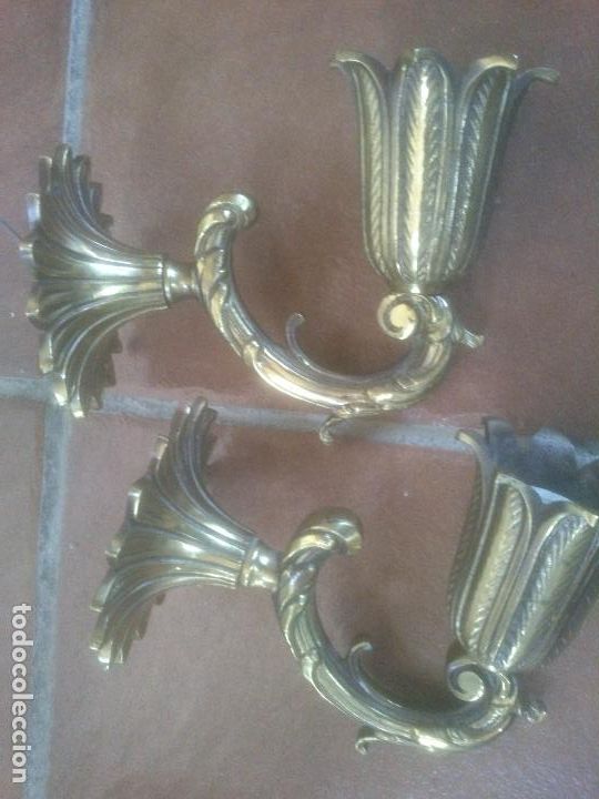 Antig&uuml;edades: PAREJA APLIQUES BRONCE - Foto 3