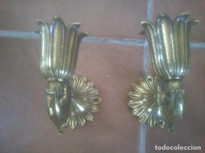 Antig&uuml;edades: PAREJA APLIQUES BRONCE - Foto 1