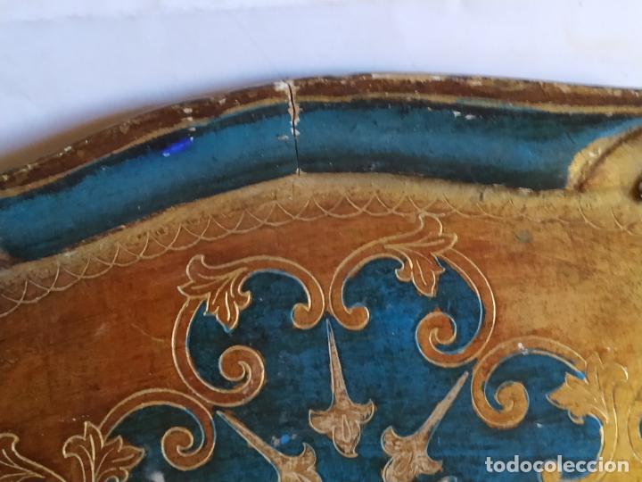 Antig&uuml;edades: Bandeja de madera, tipo Florentino con pan de oro - Foto 4