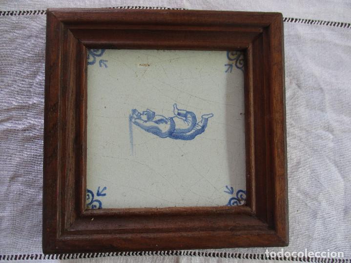 Antig&uuml;edades: Azulejo Delft siglo XVIII - Foto 1