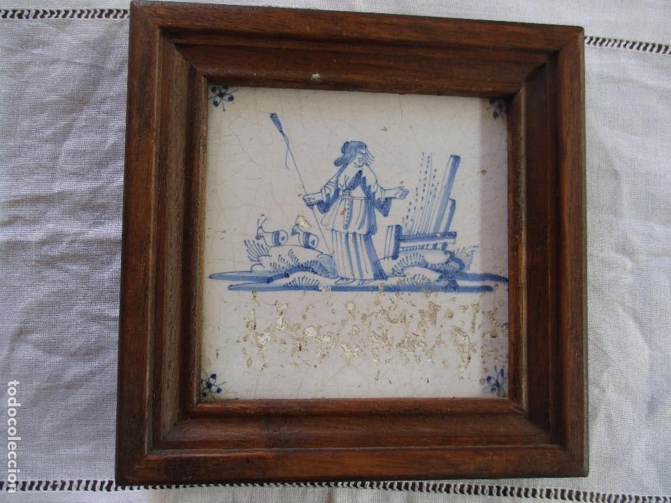 Antig&uuml;edades: Azulejo Delft siglo XVIII - Foto 1