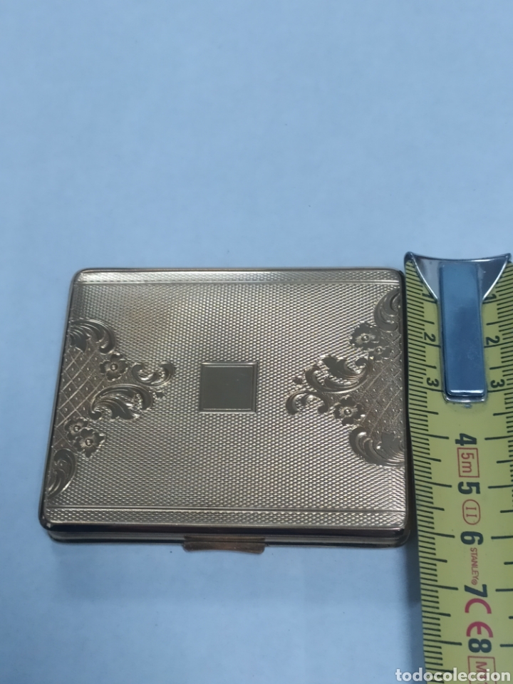 Antig&uuml;edades: POLVERA DE METAL DORADO 7x6cm - Foto 7