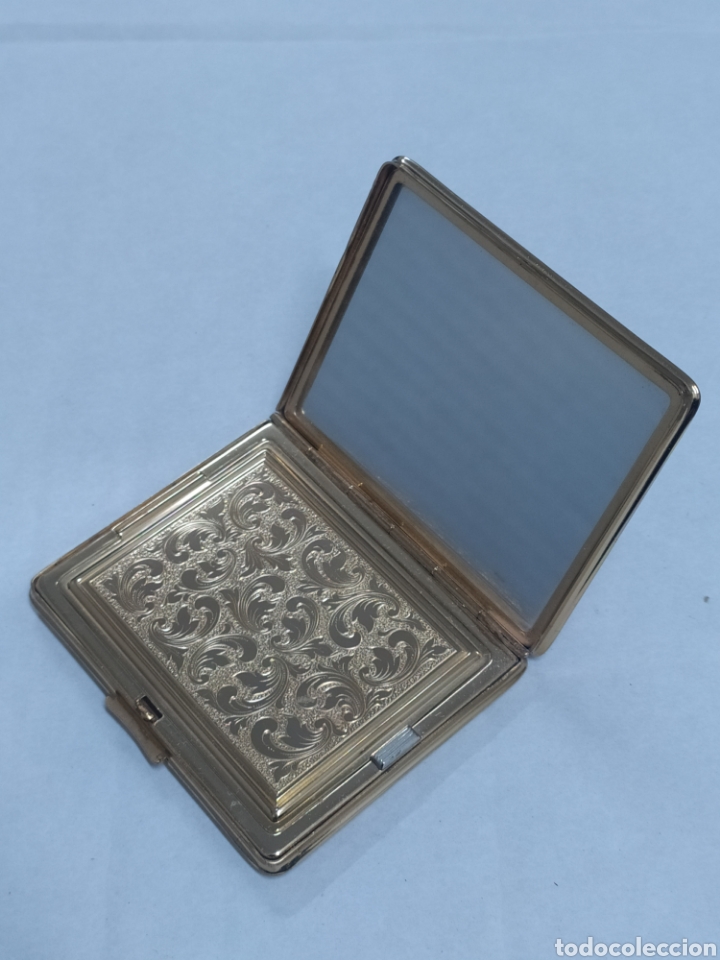 Antig&uuml;edades: POLVERA DE METAL DORADO 7x6cm - Foto 5