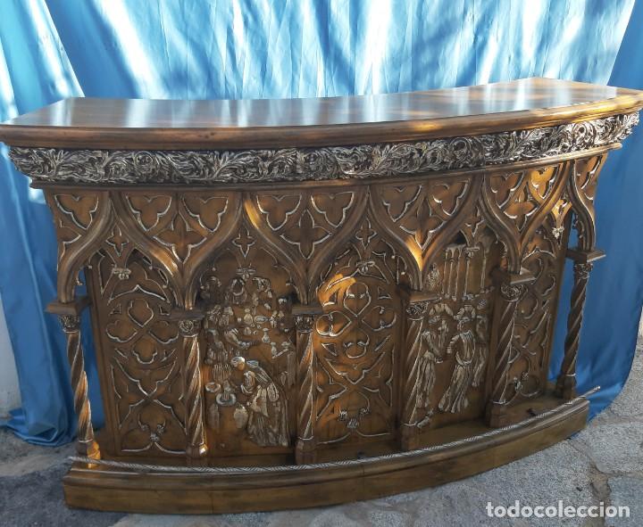 Antig&uuml;edades: Barra de bar en madera maciza - Foto 6