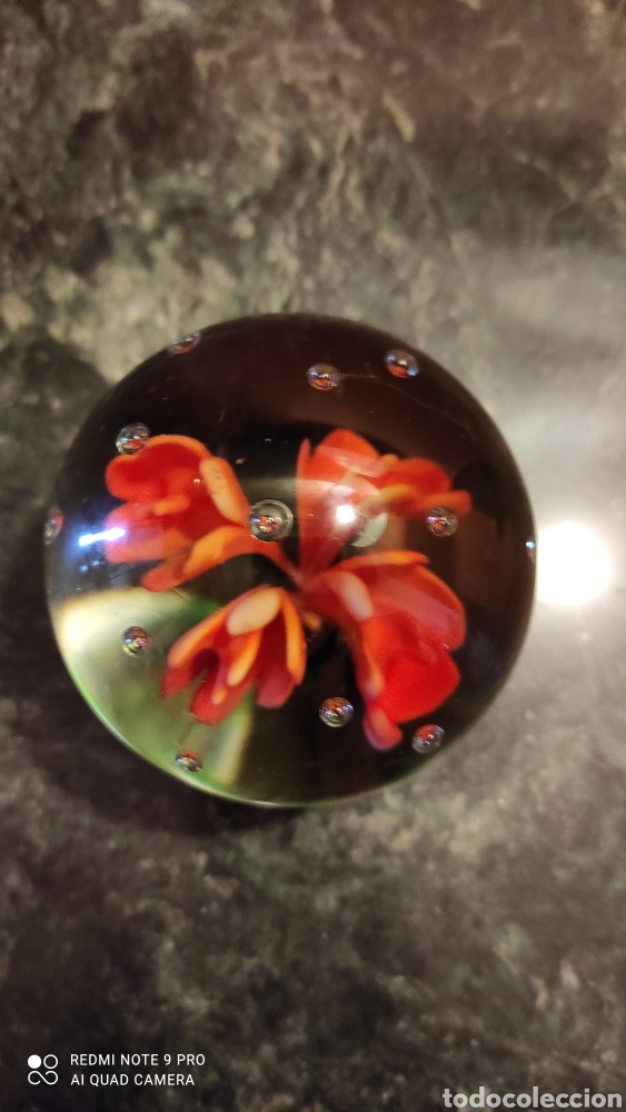 Antig&uuml;edades: Bola cristal flores - Foto 2