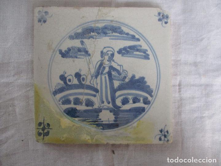 Antig&uuml;edades: Azulejo Delft siglo XVIII - Foto 1