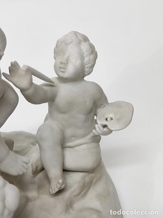 Antigüedades: Grupo Escultórico - Porcelana Biscuit - Sello R.M, Francia - S. XIX - Foto 5 - 289324723