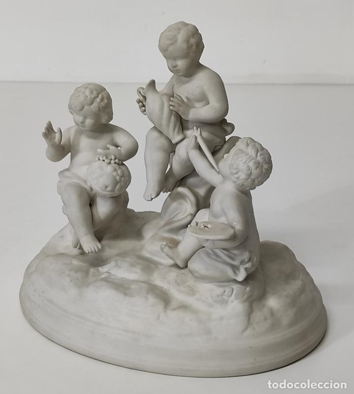 Antigüedades: Grupo Escultórico - Porcelana Biscuit - Sello R.M, Francia - S. XIX - Foto 7 - 289324723