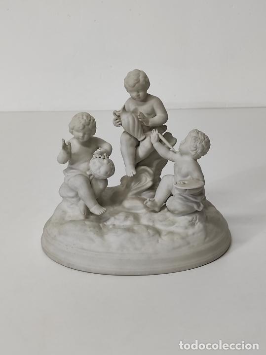 Antigüedades: Grupo Escultórico - Porcelana Biscuit - Sello R.M, Francia - S. XIX - Foto 14 - 289324723