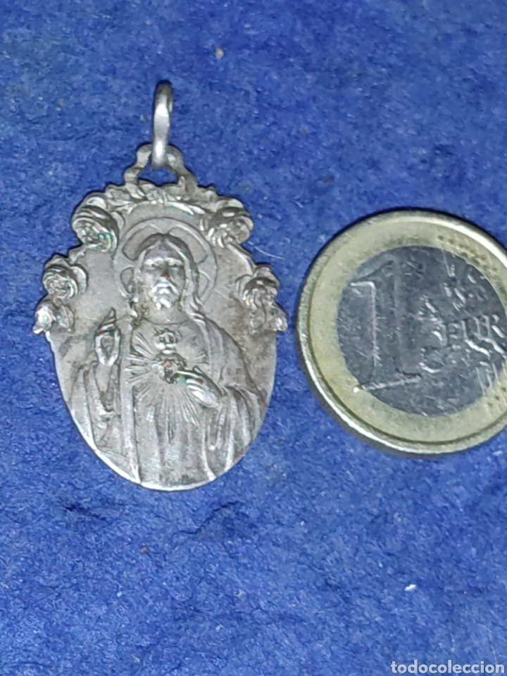 Antig&uuml;edades: Antigua medalla de coraz&oacute;n de Jes&uacute;s. - Foto 2