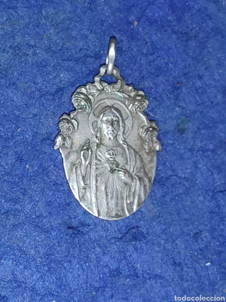Antig&uuml;edades: Antigua medalla de coraz&oacute;n de Jes&uacute;s. - Foto 3