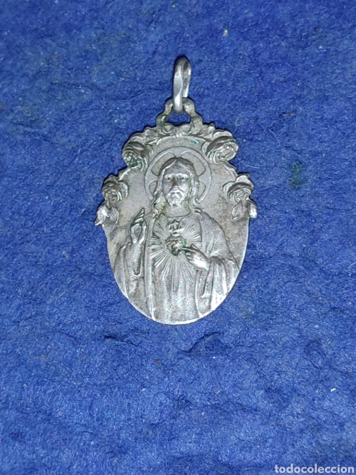 Antig&uuml;edades: Antigua medalla de coraz&oacute;n de Jes&uacute;s. - Foto 4