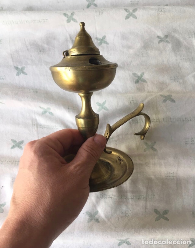 Antig&uuml;edades: Antigua l&aacute;mpara de aceite - quinque - Foto 1