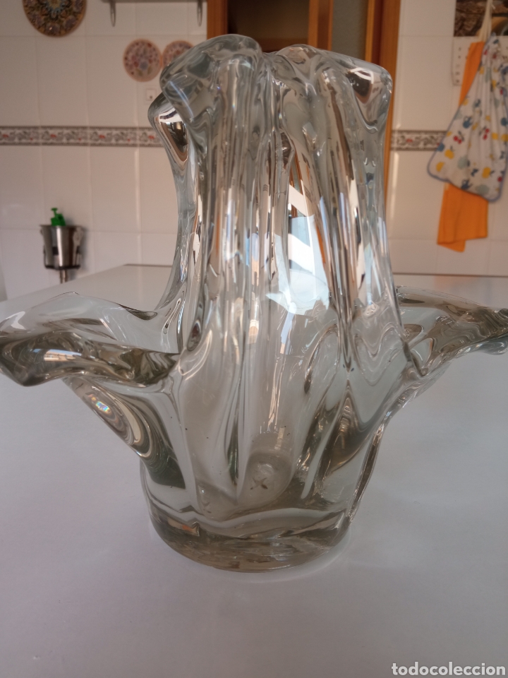 Antig&uuml;edades: Centro de mesa en cristal transparente y macizo de Murano - Foto 2