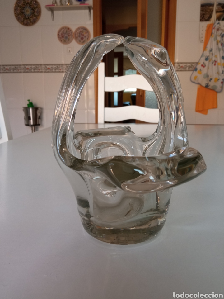 Antig&uuml;edades: Centro de mesa en cristal transparente y macizo de Murano - Foto 3