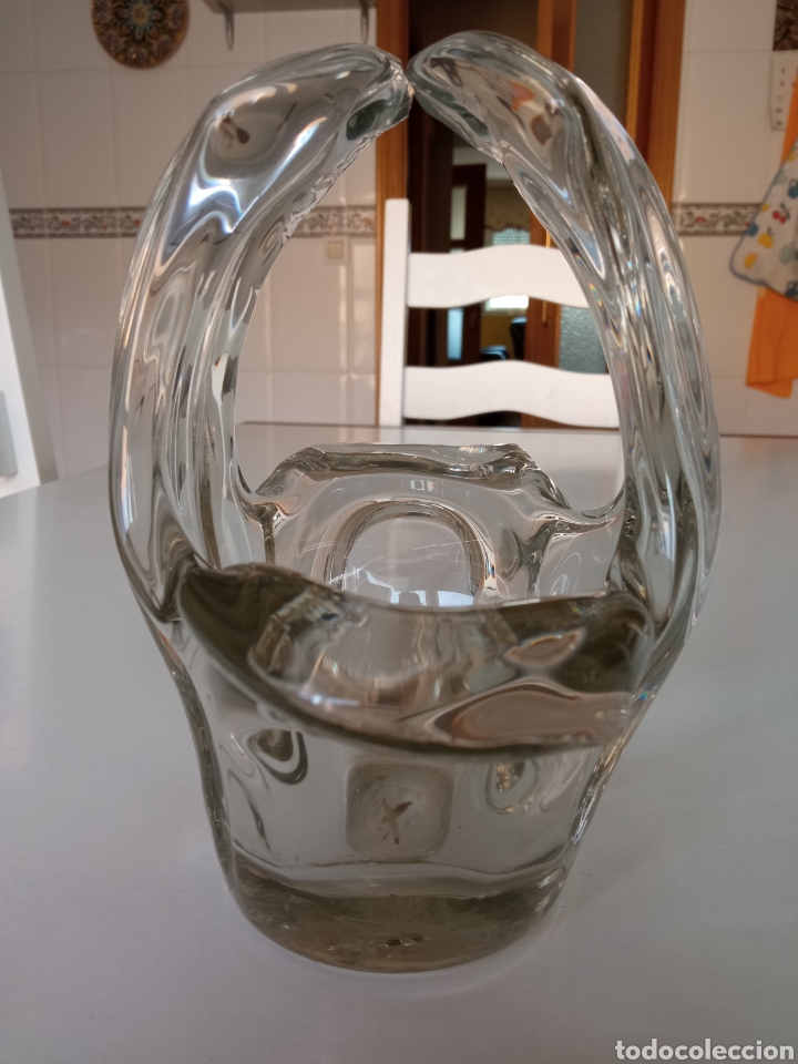 Antig&uuml;edades: Centro de mesa en cristal transparente y macizo de Murano - Foto 1