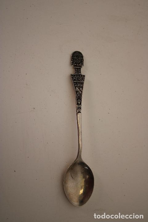 Antig&uuml;edades: cuchara peru en plata de ley 925 - Foto 1