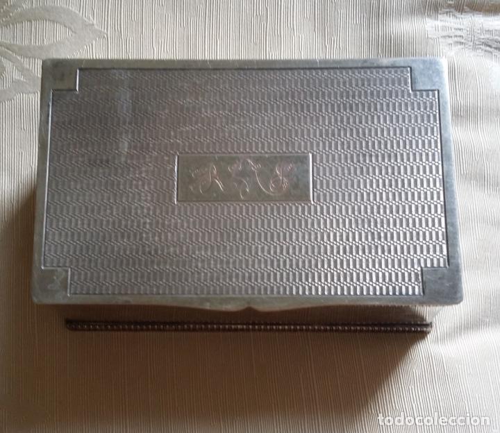 Antig&uuml;edades: Caja inglesa metal plateado - Foto 2