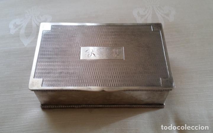 Antig&uuml;edades: Caja inglesa metal plateado - Foto 6