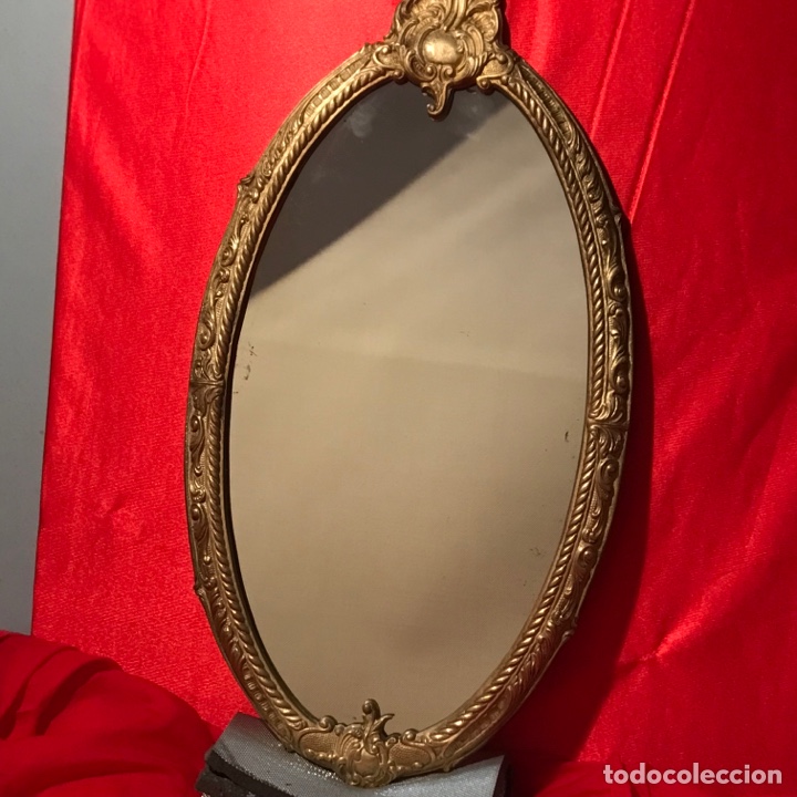Antig&uuml;edades: Espej&oacute; cobre. lat&oacute;n - Foto 4