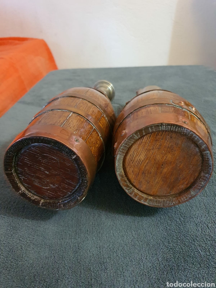 Antig&uuml;edades: Botella y Jarra en madera, cobre y plata 815. - Foto 3