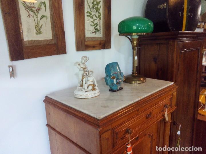 Antig&uuml;edades: ESCRITORIO ABATTANT, DE PINO TEA Y MARMOL - Foto 11