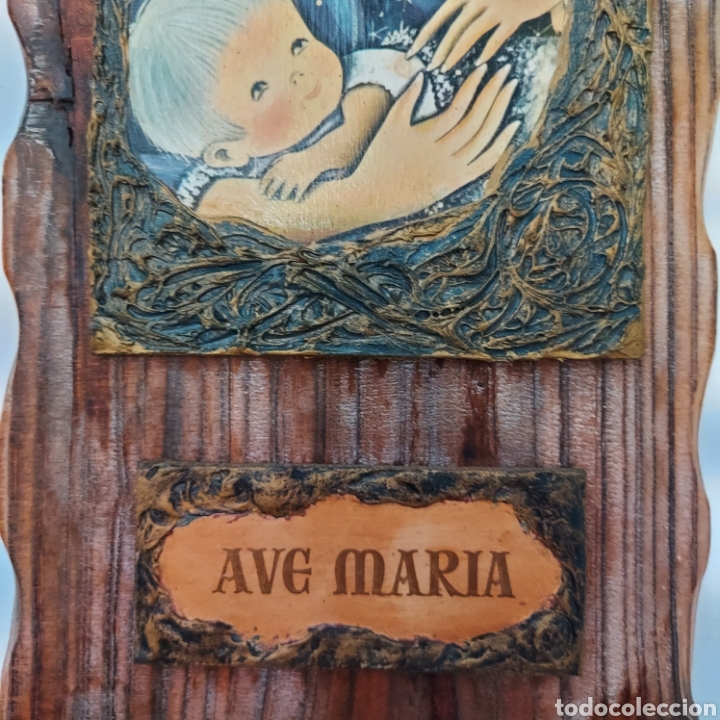 Antig&uuml;edades: AVE MARIA SOBRE MADERA - Foto 5