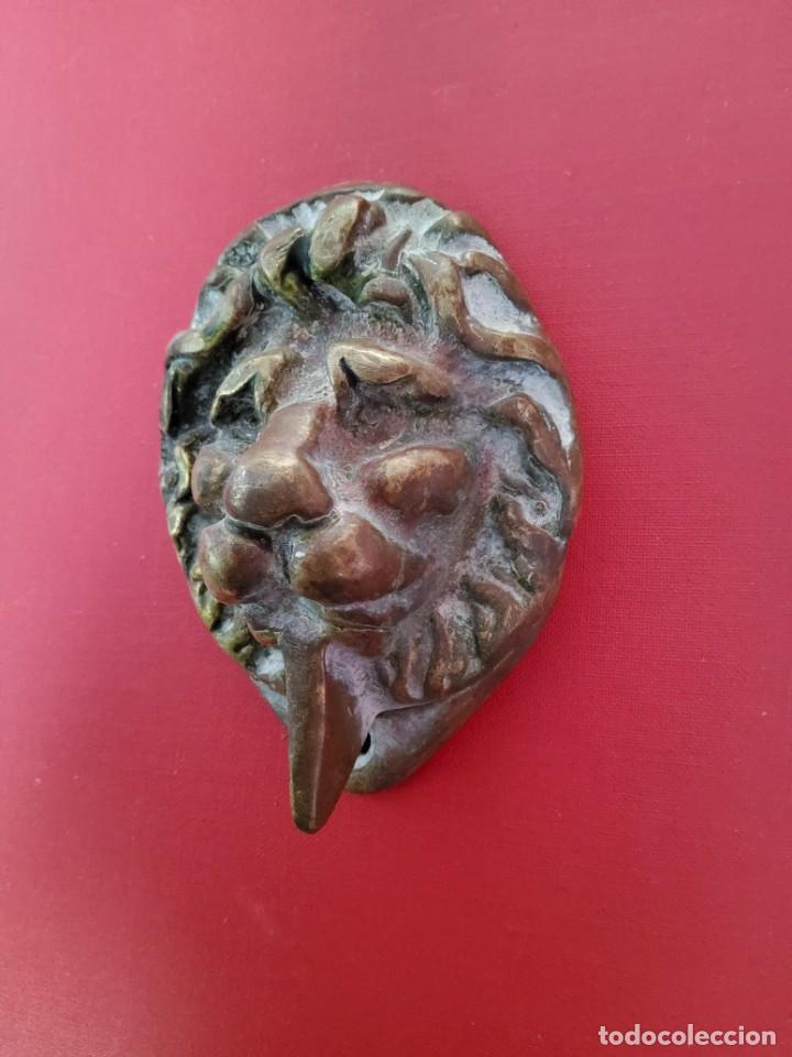 Antig&uuml;edades: LLAMADOR DE PUERTA DE BRONCE, CABEZA DE LEON - Foto 5