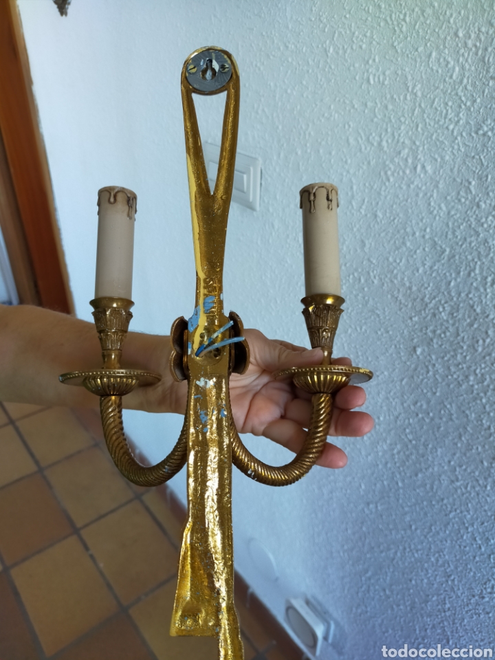 Antig&uuml;edades: Aplique dorado estilo luis XVI - Foto 2