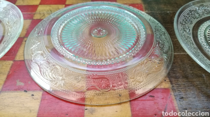 Antigüedades: lote de 8 platos postre ~ de cristal tallado ~ anos 70 - Foto 10 - 290364948