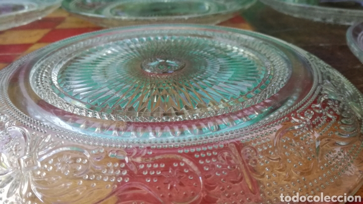 Antigüedades: lote de 8 platos postre ~ de cristal tallado ~ anos 70 - Foto 14 - 290364948