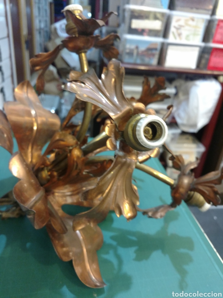 Antig&uuml;edades: LAMPARA Y 2 APLIQUES METAL COBRE - Foto 3