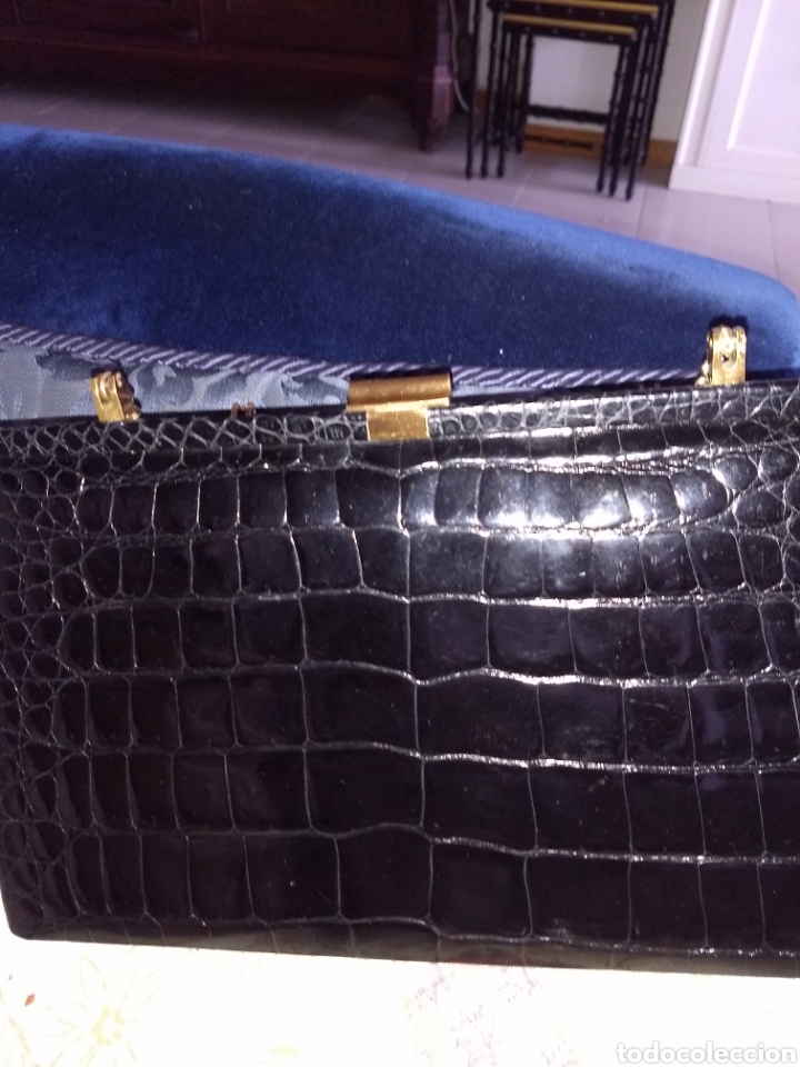 Antig&uuml;edades: Gran bolso cartera de cocodrilo - Foto 14