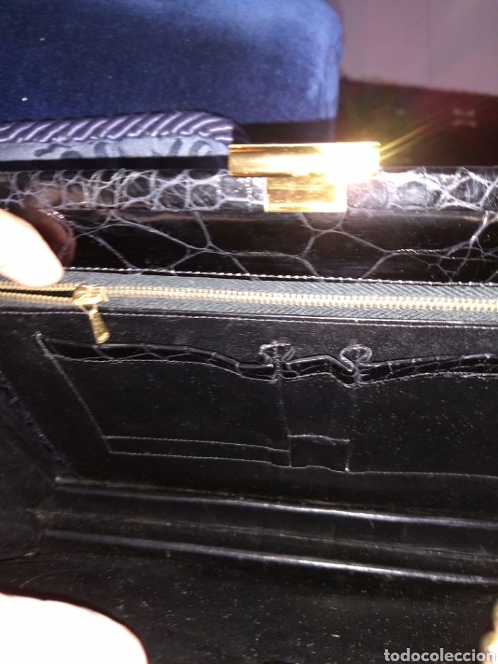 Antig&uuml;edades: Gran bolso cartera de cocodrilo - Foto 15