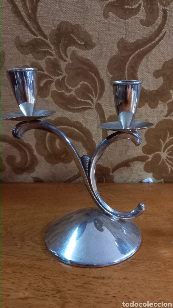 Antig&uuml;edades: Candelabros de alpaca plateada - Foto 2