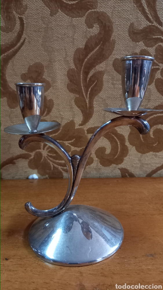 Antig&uuml;edades: Candelabros de alpaca plateada - Foto 4